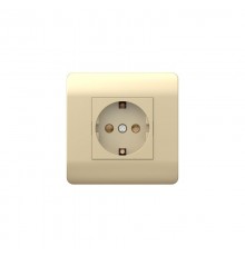 Розетка с/з со шторками, 16А, шампань(NEW3-E)  431404  CHINT