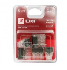 Строительно-монтажная клемма СМК 773-106 6 отверстий 1,0-2,5мм2 блистер (5шт.) PROxima  plc-smk-106b  EKF