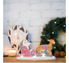 Керамическая фигурка "Дед Мороз в санях" 30.5х12.2х17.2 см  505-029  NEON-NIGHT