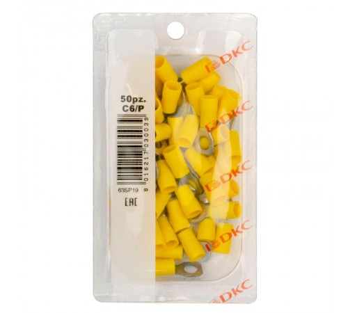 Наконечник с отверстием под винт и изолир.фланцем 2.5-6мм.кв. 6.2мм  2C6P  DKC