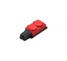 Колодка 2 гнезда 2К+З каучуковая 16А/250В IP44 Красная MultiSet  MST4122RD  SE