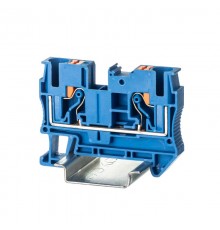 Клемма проходная, зажим push-in, 2 точки подключения, 6 кв.мм, синяя  VPR-6-BU  DKC