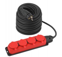 Удлинитель силовой UK-4e-3x1,5-40m-IP44(KG) с заземлением 4 розетки каучук 40м КГ 3х1,5мм2 IP44  Б0057589  ЭРА