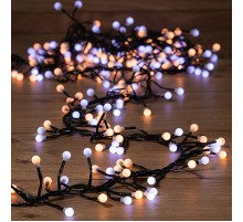 Гирлянда "Мишура LED" 3 м, темно-зеленый ПВХ, 288 диодов, цвет белый + теплый белый  303-608  NEON-NIGHT