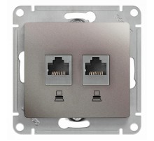 Glossa Платина Розетка 2-ая компьютерная RJ45+RJ45, кат.5E  GSL001285KK  SE