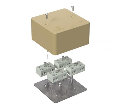 Коробка огнестойкая разветвительная для кабель-канала 40-0460-FR6.0-4-8-Р Е15-Е60 RAL1001 85х85х45 (44 шт/кор) бежевая  40-0460-1001-FR6.0-4-8-Р  Пр