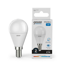 Лампа светодиодная Elementary Шар 12W 950lm 6500K Е14 LED 1/10/100  53132  Gauss