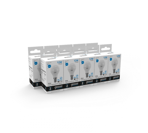 Лампа светодиодная Elementary Шар 12W 950lm 6500K Е14 LED 1/10/100  53132  Gauss