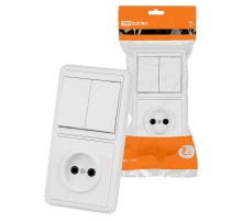 Блок комбинированный БКВР 2-х кл. выкл + розетка  SQ1813-0011  TDM