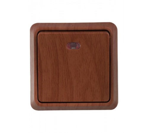 ОКТАВА дуб Выключатель 1-клавишный с индикацией О/У 10А ВС20-1-1-ОД  EVO11-K04-10-DC  GENERICA