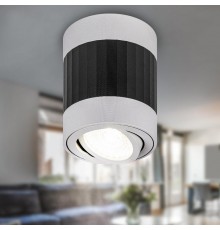 Светильник настенно-потолочный спот OL34 WH/BK MR16 GU10, черный, белый  Б0056383  ЭРА