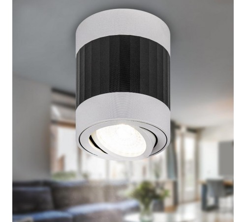 Светильник настенно-потолочный спот OL34 WH/BK MR16 GU10, черный, белый  Б0056383  ЭРА