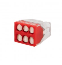 Экспресс-клемма с пастой СМК 2273-246, 6-проводная 0.5-2.5 мм, прозрачная, блистер (5 шт./уп.)  07-3210-5  REXANT