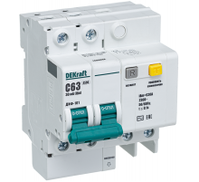 Выключатель автоматический дифференциального тока ДИФ-101 2п 60А C 30мА тип AC (4 мод)  15009DEK  DEKraft