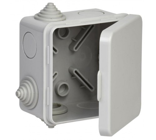 Коробка расп. КМ41238 80х80х50мм о/к IP54 7 вв. (7035)  UKO31-080-080-050-K03-54  IEK