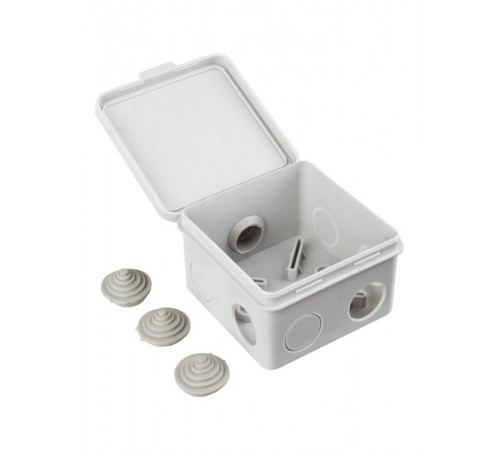 Коробка расп. КМ41238 80х80х50мм о/к IP54 7 вв. (7035)  UKO31-080-080-050-K03-54  IEK