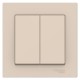 AtlasDesign Бежевый Выключатель 2-клавишный сх.5, 10АХ, (в сборе с рамкой)  ATN000252  SE