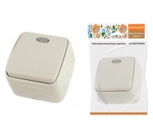 Выключатель 1-кл. открытой установки с подсветкой IP20 10А, сл. кость "Дача" Народная  SQ1824-0018  TDM