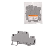 Зажим клеммный безвинтовой ЗКБ быстрого зажима двухуровневый 2,5 мм2 24А серый (Ph-C PTTB 2,5)  SQ0822-0162  TDM