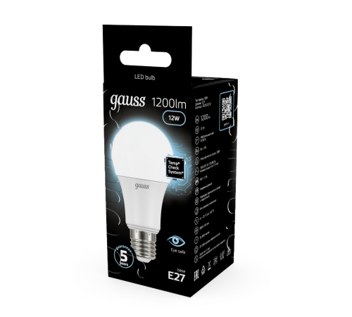 Лампа светодиодная LED 12Вт E27 220В 4100К A60 шар  102502212  Gauss