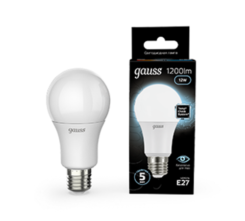 Лампа светодиодная LED 12Вт E27 220В 4100К A60 шар  102502212  Gauss