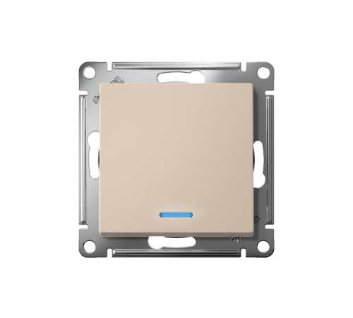 AtlasDesign Песочный Выключатель 1-клавишный с подсветкой, сх.1а, 10АХ, механизм,быстрозажимные клеммы  ATN001213S  SE