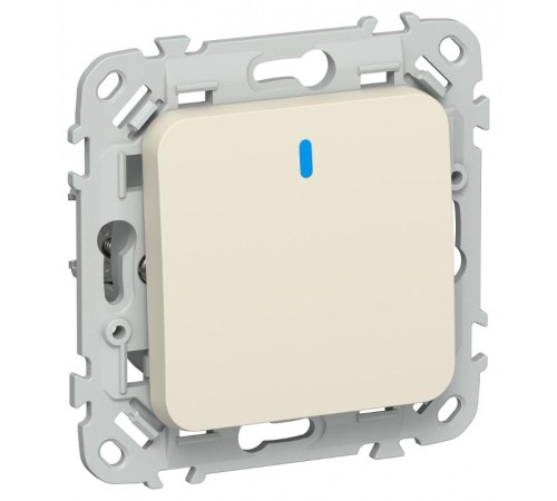 FLITE Выключатель 1-клавишный кнопочный с индикацией 10А ВС11-2-1-ФлСл сливочный  FI-V14-1-10-1-K86  IEK