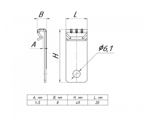 Вертикальный балочный зажим 1-5 мм TDZ  VBZ1-5  EKF