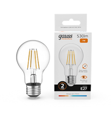 Лампа светодиодная   Filament Elementary А60 7W 530lm 2700К Е27 LED 1/10/50  22217  Gauss