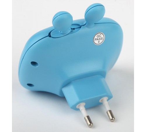 Ночник - светильник светодиодный  NN-613-SW-BU ФИКСИКИ в розетку с выключателем синий   Б0019136  ЭРА