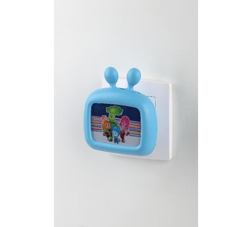 Ночник - светильник светодиодный  NN-613-SW-BU ФИКСИКИ в розетку с выключателем синий   Б0019136  ЭРА