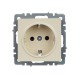 BRITE Розетка с заземлением без шторок 16А РС11-1-0-БрКр бежевый   BR-R11-16-K10  IEK