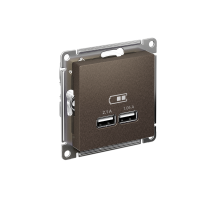 AtlasDesign Мокко Розетка USB, 5В, 1 порт x 2,1 А, 2 порта х 1,05 А, механизм  ATN000633  SE