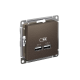AtlasDesign Мокко Розетка USB, 5В, 1 порт x 2,1 А, 2 порта х 1,05 А, механизм  ATN000633  SE