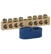 Шина N "ноль" на одном угловом изоляторе ШНИ-6х9-8-У1-Синий (10/250/15000) NO-222-114-1  Б0044146  ЭРА