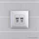 Компьютерная розетка RJ-45 в стену, кат.5e двойная экранированная,"Avanti", "Закаленная сталь"  4404364  DKC