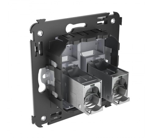 Компьютерная розетка RJ-45 в стену, кат.5e двойная экранированная,"Avanti", "Закаленная сталь"  4404364  DKC