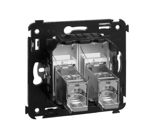 Компьютерная розетка RJ-45 в стену, кат.5e двойная экранированная,"Avanti", "Закаленная сталь"  4404364  DKC