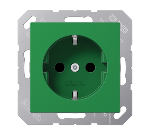 Штепсельная розетка SCHUKO 16A 250V~; термопласт; зеленый  A1520BFGN  Jung
