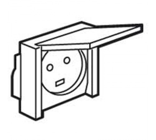 Plexo Серый Розетка с/з с крышкой 2К+З 20А 230В винт. зажим IP44  055703  Legrand