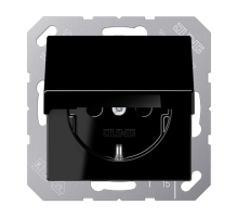 SCHUKO-розетка с откидной крышкой и защитой от детей; черный  A1520KIKLSW  Jung
