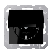SCHUKO-розетка с откидной крышкой и защитой от детей; черный  A1520KIKLSW  Jung