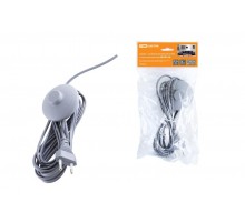 Шнур с ножным выключателем и плоской вилкой ШУН01В ШВВП 2х0,75мм2 3,5м. серебр. металлик  SQ1305-0065  TDM