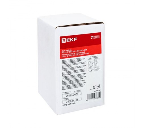 Переключатель кулачковый ПК-2-13 100А 3P "ВКЛ-ВЫКЛ" EKF PROxima  pk-2-13-100  EKF