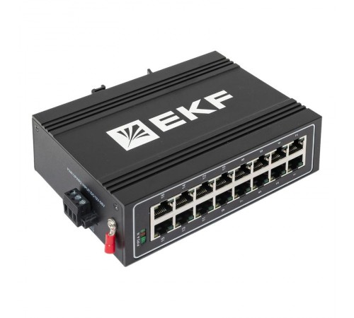 Промышленный неуправляемый коммутатор U-16T, 16 портов 10/100Base-T(X) RJ45, монтаж на динрейку TSX TSX-U-16TEKF