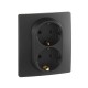 Etika Антрацит Розетка 2-ая с заземлением, винтовые клеммы, 16А, 250 В  672623  Legrand