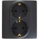 Etika Антрацит Розетка 2-ая с заземлением, винтовые клеммы, 16А, 250 В  672623  Legrand