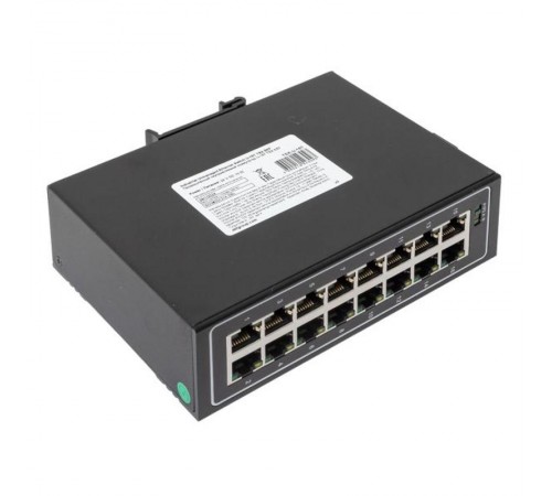 Промышленный неуправляемый коммутатор U-16T, 16 портов 10/100Base-T(X) RJ45, монтаж на динрейку TSX TSX-U-16TEKF