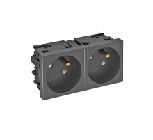 Розетка двойная 33° Modul45connect, франц. стандарт, 250 В, 16A (черный) (STD-F3C SWGR2)  6120680  OBO Bettermann