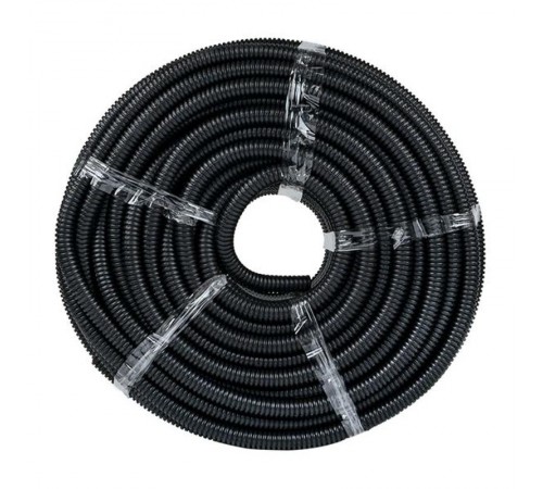 Труба ПНД гибкая гофр. d25мм, тяжёлая с протяжкой, 75м, цвет черный PROxima  tpnd-25-t  EKF